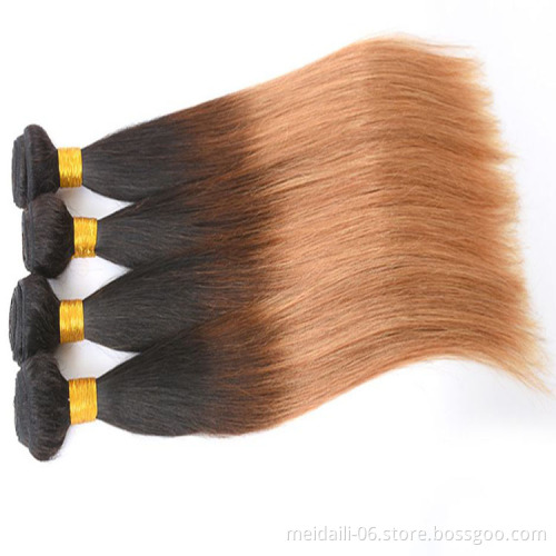 Hot Products Virgin Brazilian Hair 1b 4 27 Ombre Color Hair Bundles, Virgin Brazilian Human Straight Hair Extensions